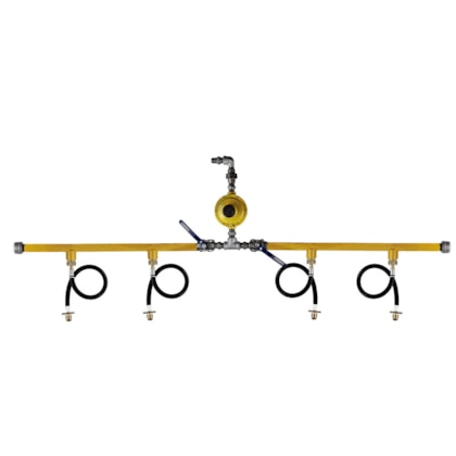 Central de Gás Completa 4 P-45 com Regulador Amarelo
