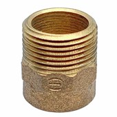 Conector de bronze 22 mm x 3/4" Macho-Bolsa para Água Quente, Fria ou Gás