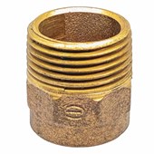 Conector de bronze 28 mm  x 1" Macho-Bolsa Água Quente e Fria e Gás