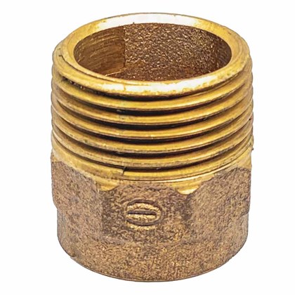 Conector de bronze 28 mm  x 1" Macho-Bolsa Água Quente e Fria e Gás