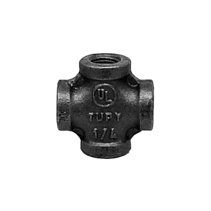 Cruzeta Tupy Preta 1/4" NPT Maleável Média Pressão 150 LBS