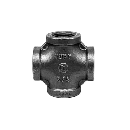 Cruzeta Tupy Preta 3/4" NPT Maleável Média Pressão 150 LBS