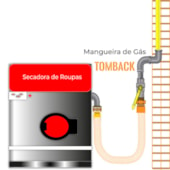 Mangueira para Gás Tomback Malha Latão 1" Longo Macho e Fêmea