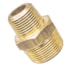 Niple Duplo Latão Redução 1" NPT x 3/4" NPT Macho para Gás