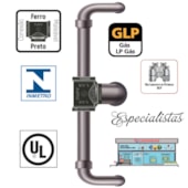 Tee Tupy Red 1.1/4" x 1.1/4" x 1.1/2" NPT Preto Média Pressão 150 LBS