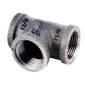 Tee Tupy Red 1.1/4" x 1.1/4" x 1.1/2" NPT Preto Média Pressão 150 LBS