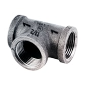Tee Tupy Red 1" x 1" x 1.1/2" NPT Preto Média Pressão 150 LBS